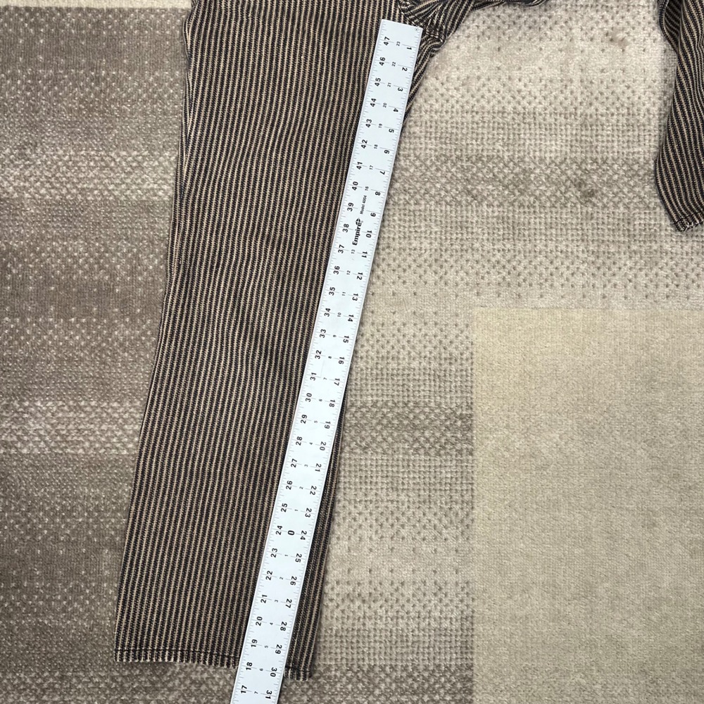 Vintage Armani Exchange Women 30 Hickory Stripe Railroad Straight Leg Jean Brown - Picture 6 of 8